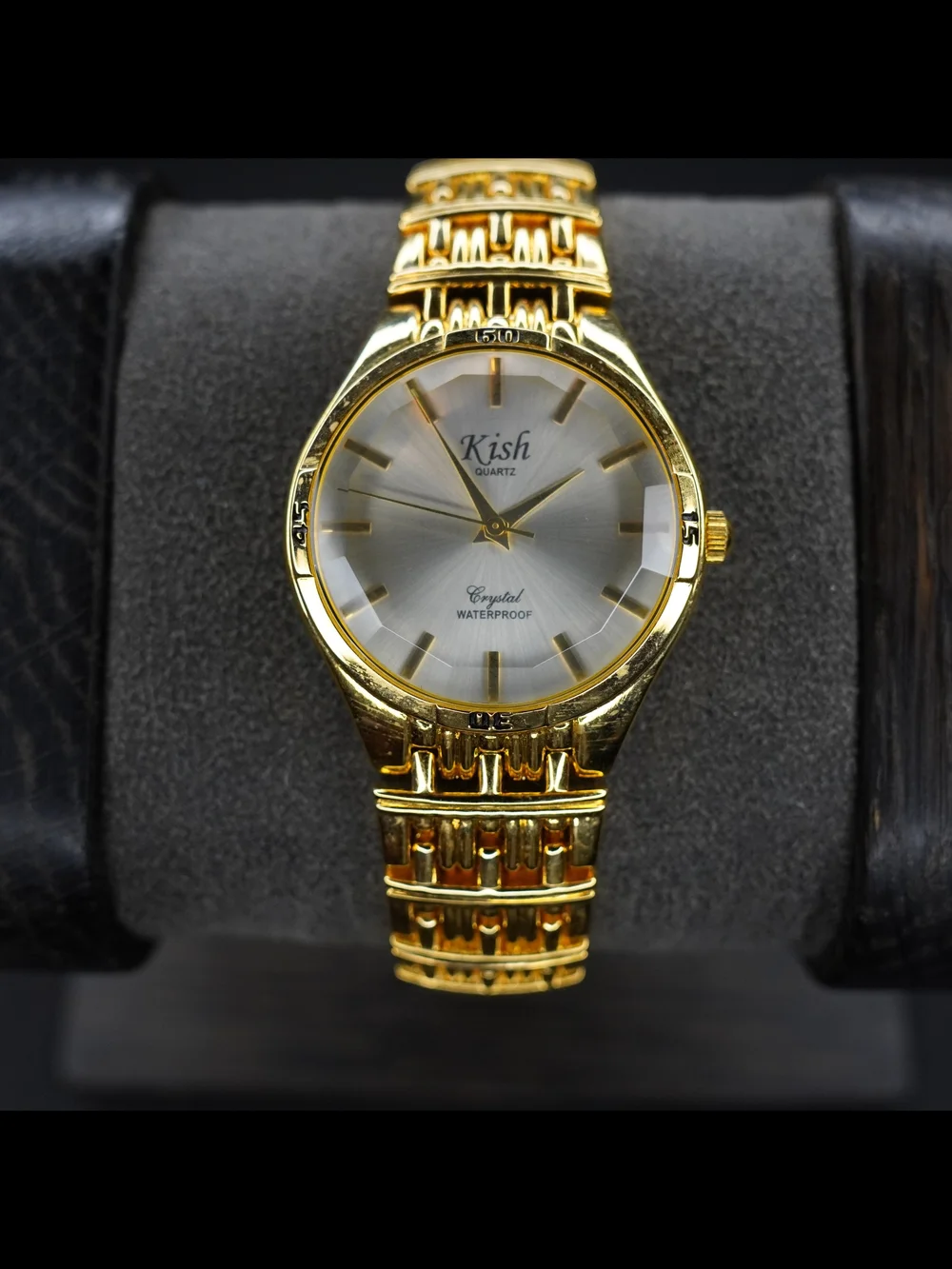 Kish KHT809 Quartz Gold-Tone Silver Dial Analog Wristwatch Japan Mov't